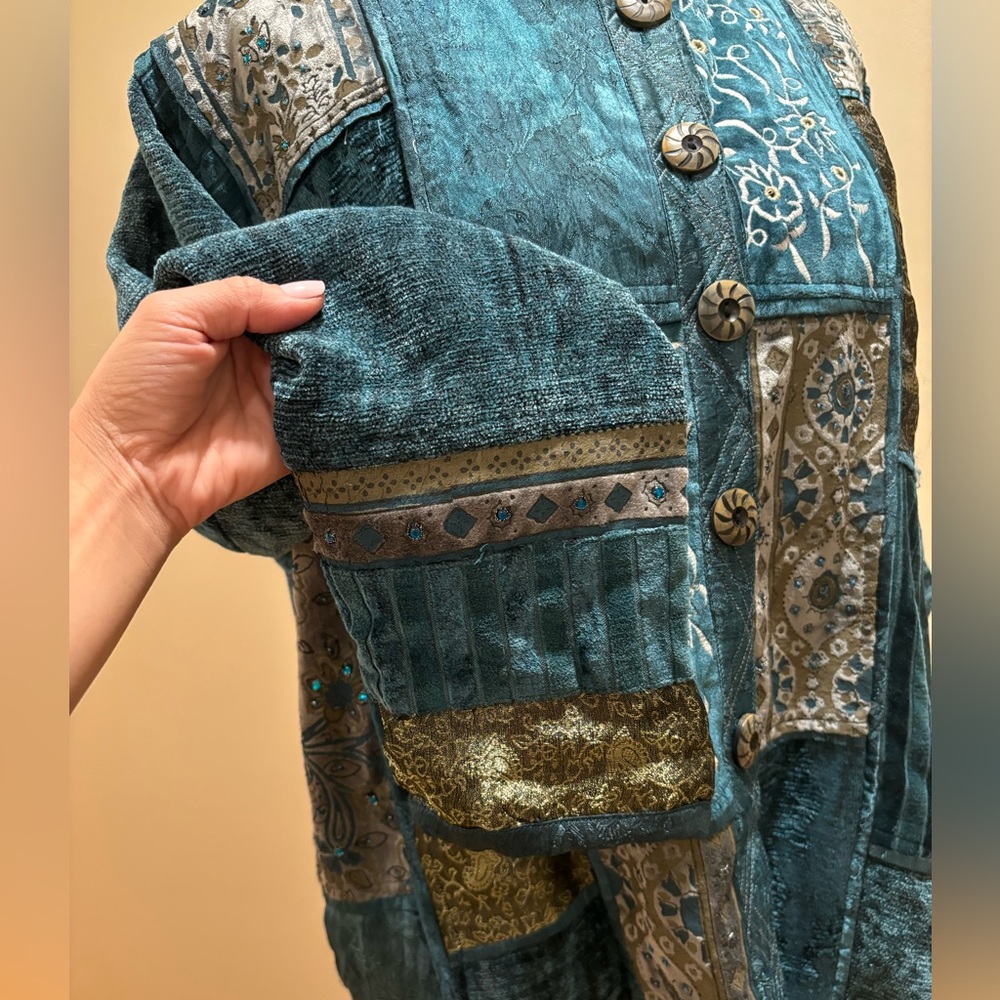 Vtg Flashback - Velvet Patchwork Jacket - image 6